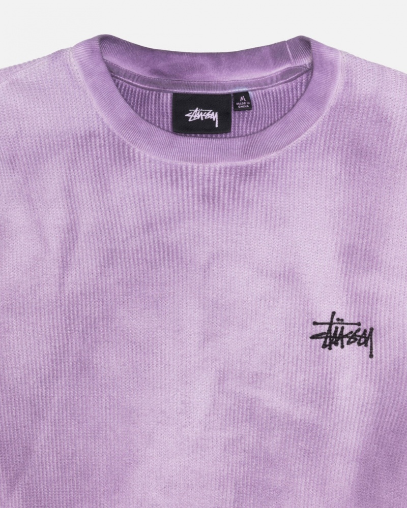 Stussy Basic Stock LS Thermal - Unisex Longsleeve T-Shirts Lavendel | DKICD93551