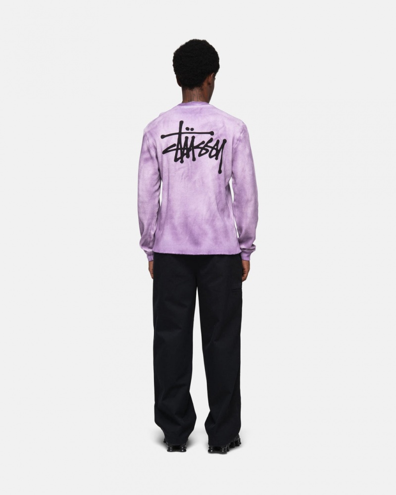 Stussy Basic Stock LS Thermal - Unisex Longsleeve T-Shirts Lavendel | DKICD93551