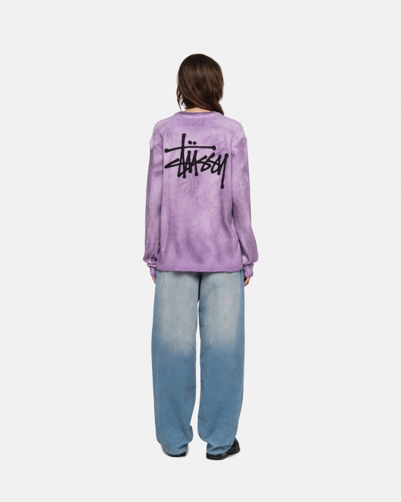 Stussy Basic Stock LS Thermal - Unisex Longsleeve T-Shirts Lavendel | DKICD93551