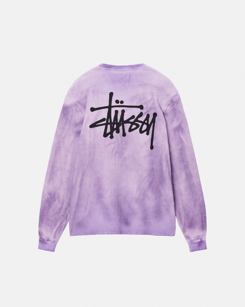 Stussy Basic Stock LS Thermal - Unisex Longsleeve T-Shirts Lavendel | DKICD93551