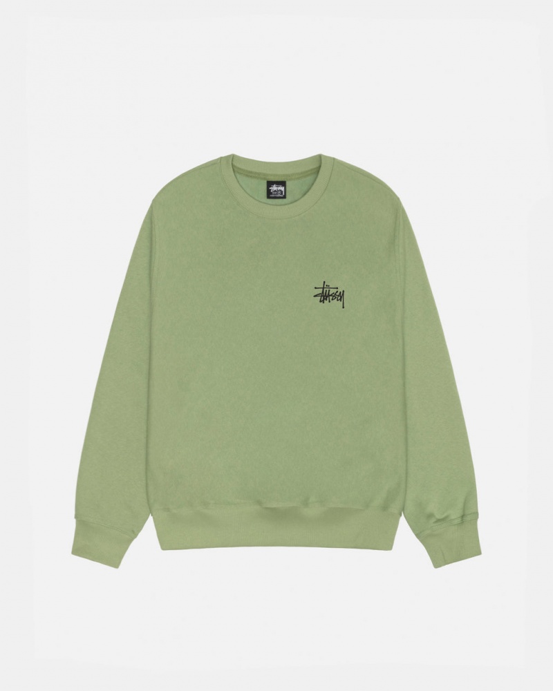 Stussy Basic Stussy Crew - Unisex Hoodies Grøn | DKXBR56352