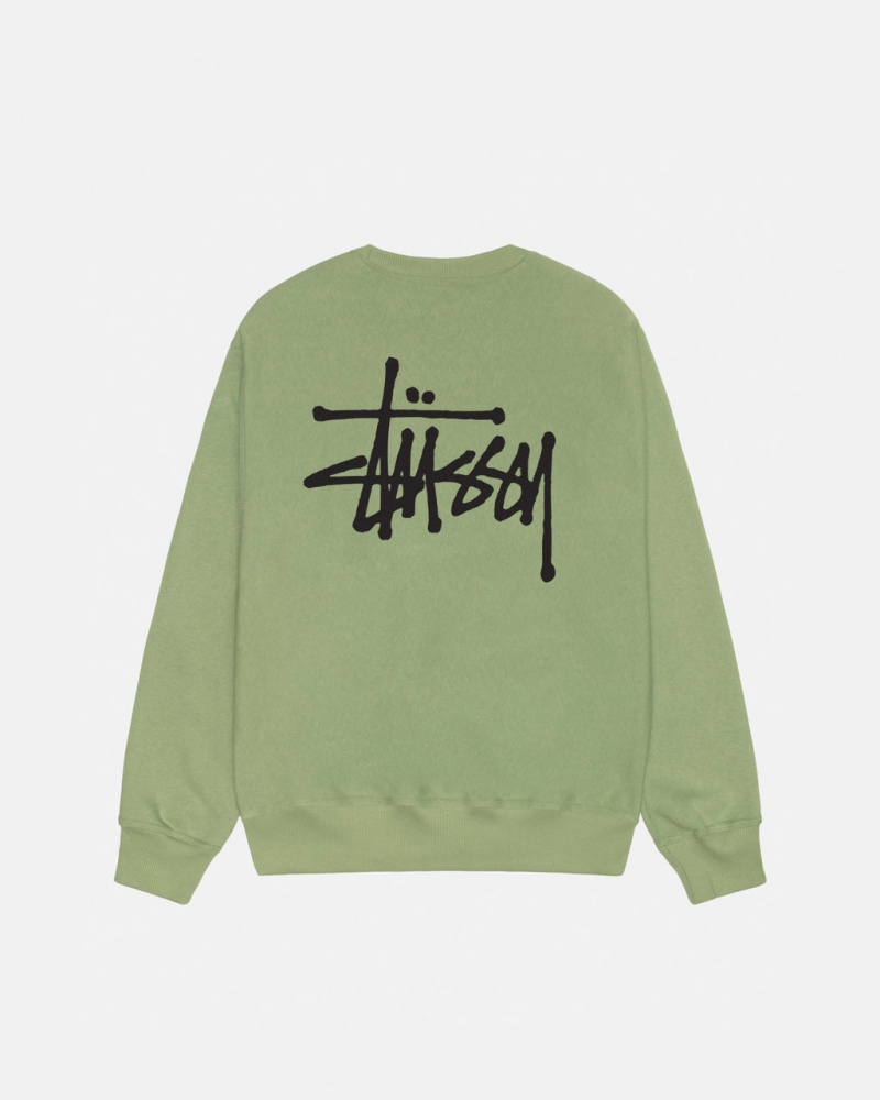 Stussy Basic Stussy Crew - Unisex Hoodies Grøn | DKXBR56352