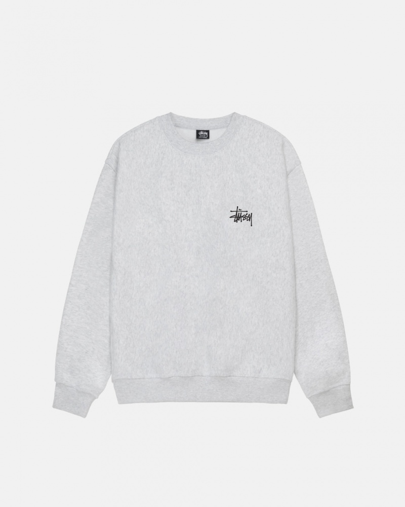 Stussy Basic Stussy Crew - Unisex Hoodies Grå | SDKVO52245