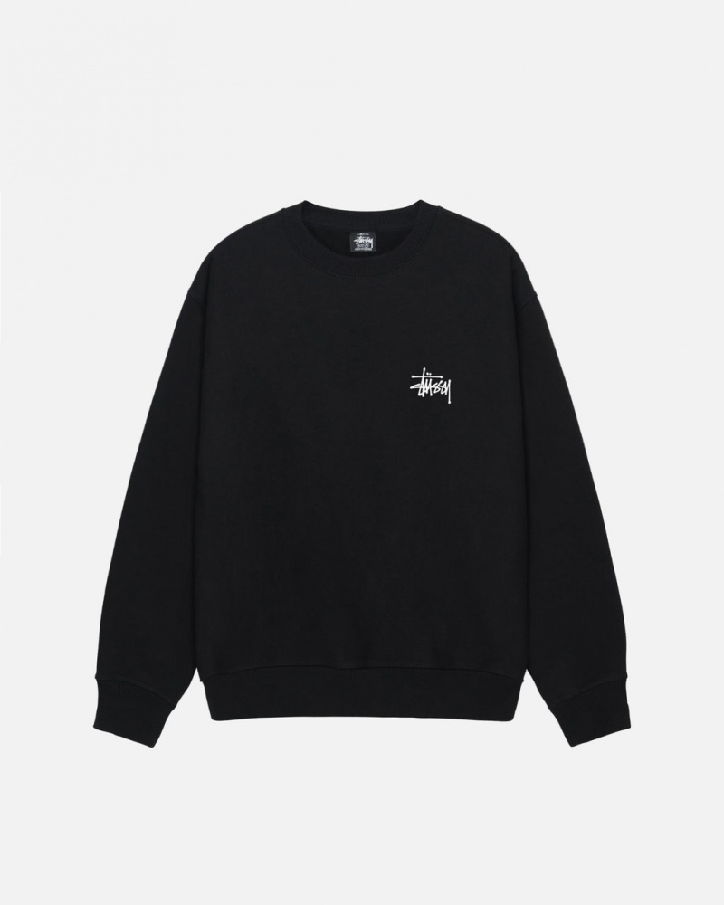 Stussy Basic Stussy Crew - Unisex Hoodies Sort | DKNZX99261