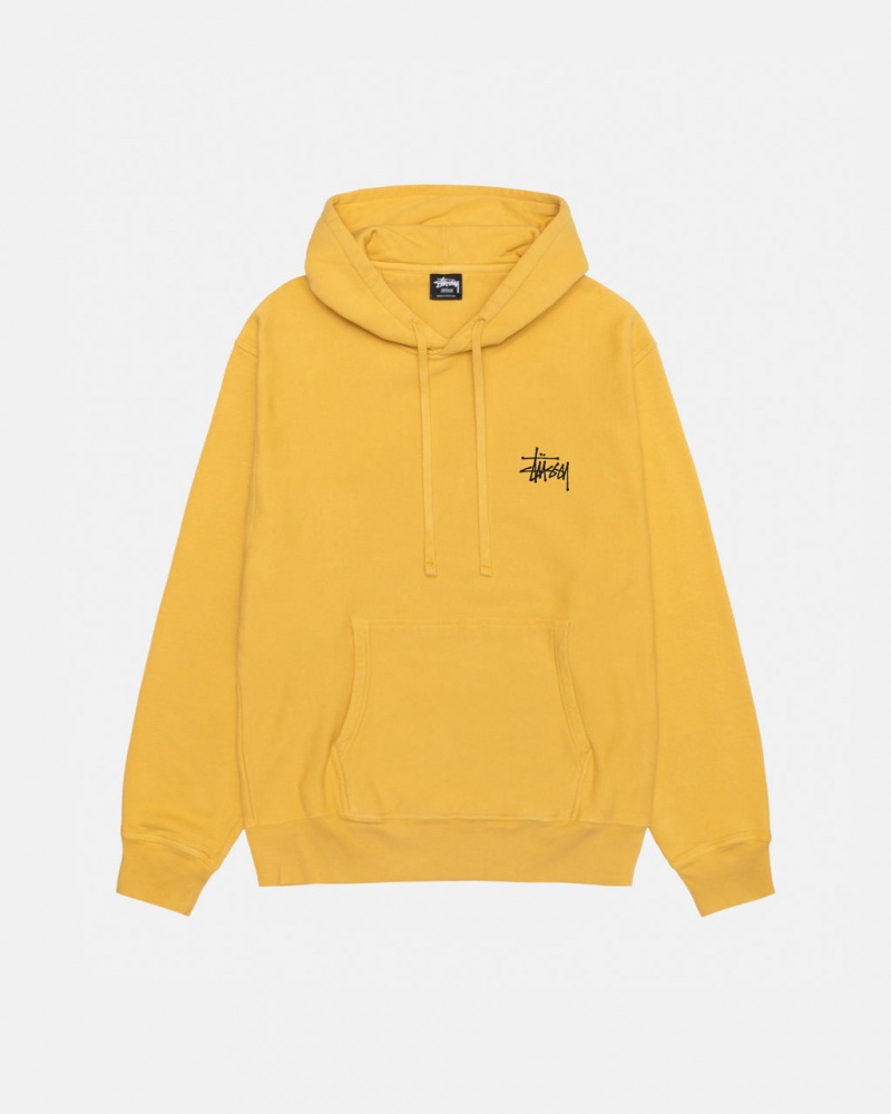 Stussy Basic Stussy Hoodie Pigment Dyed - Unisex Hoodies Orange | DKEAH17759