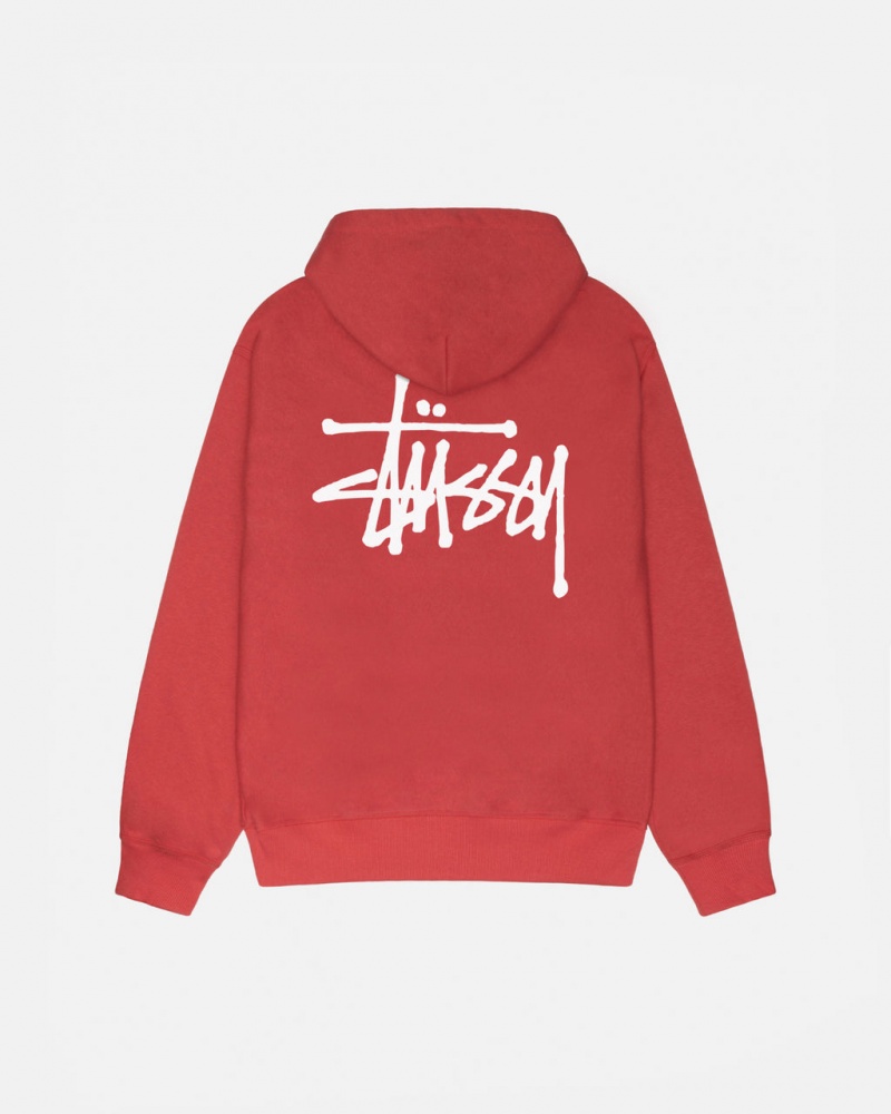 Stussy Basic Stussy Hoodie - Unisex Hoodies Rød | SDKNY85997