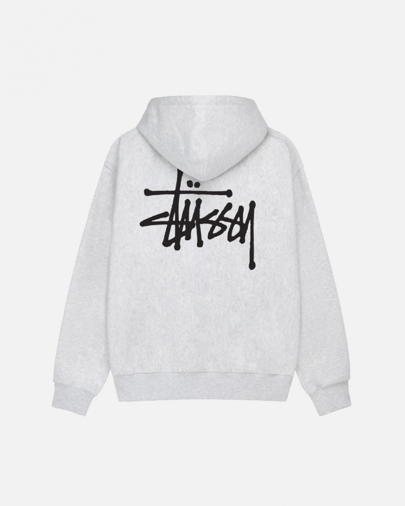 Stussy Basic Stussy Hoodie - Unisex Hoodies Grå | XDKBH46534