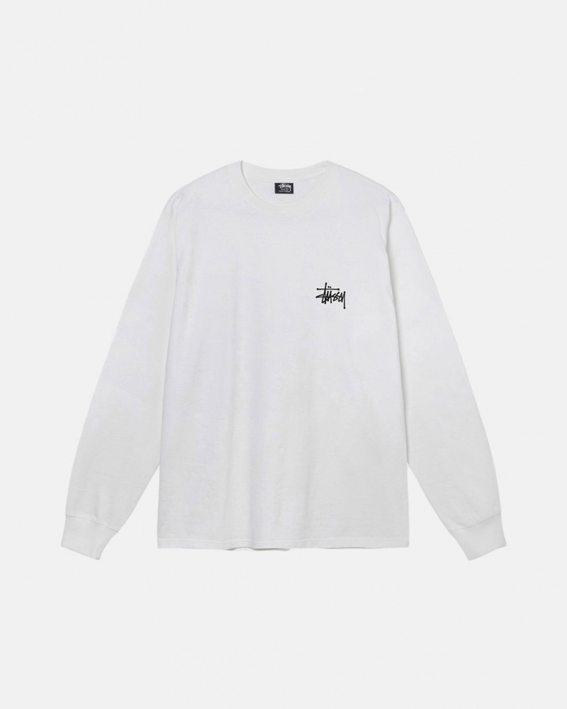 Stussy Basic Stussy LS Tee - Mens Tees Hvide | DKZPD52427