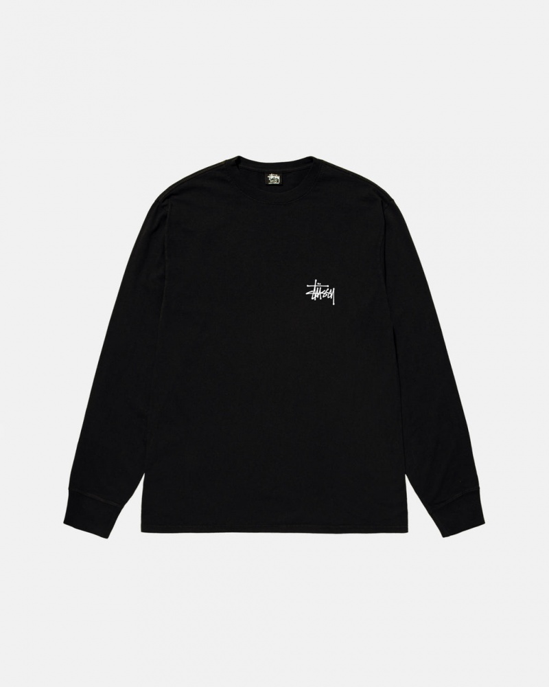 Stussy Basic Stussy LS Tee - Unisex Longsleeve Sort | XDKBH40027