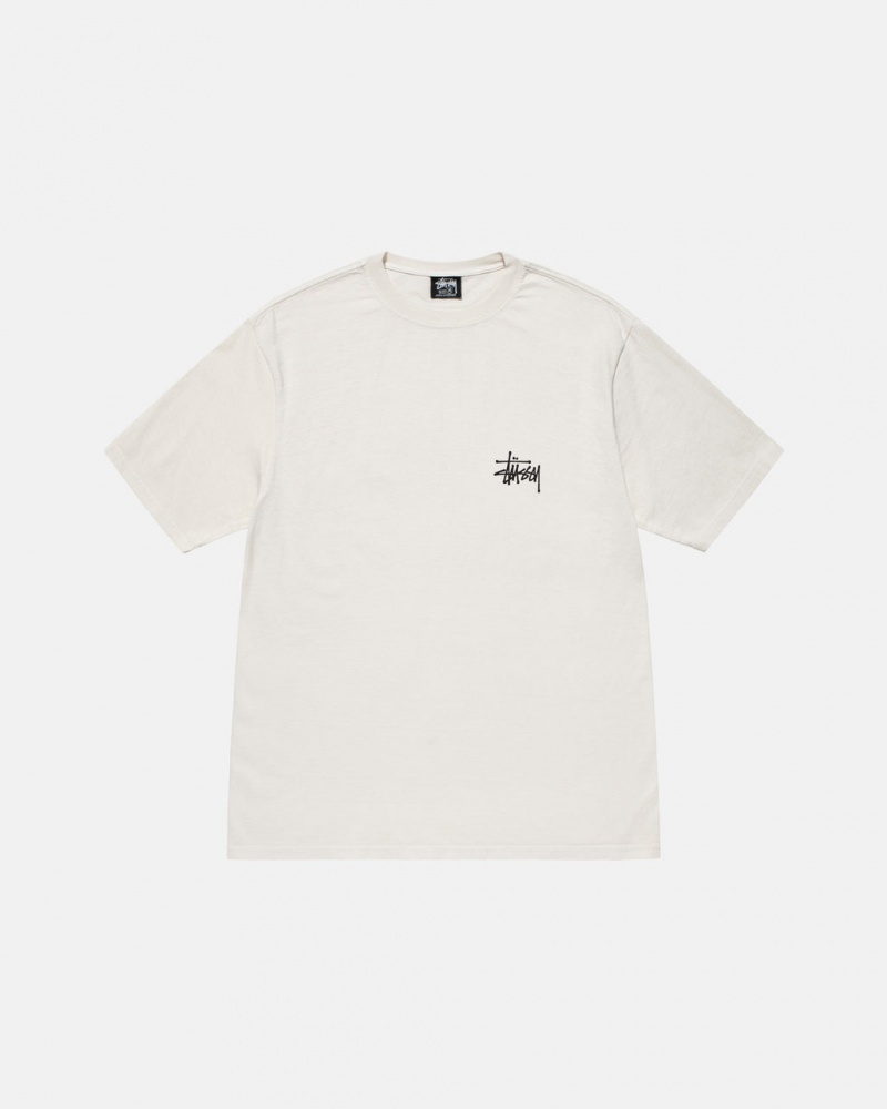 Stussy Basic Stussy Tee Pigment Dyed - Unisex Shortsleeve Beige | DKDFL89767