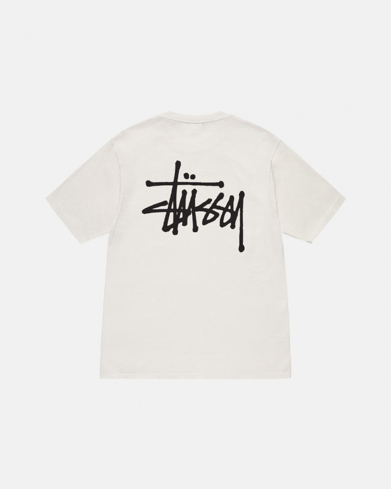 Stussy Basic Stussy Tee Pigment Dyed - Unisex Shortsleeve Beige | DKDFL89767