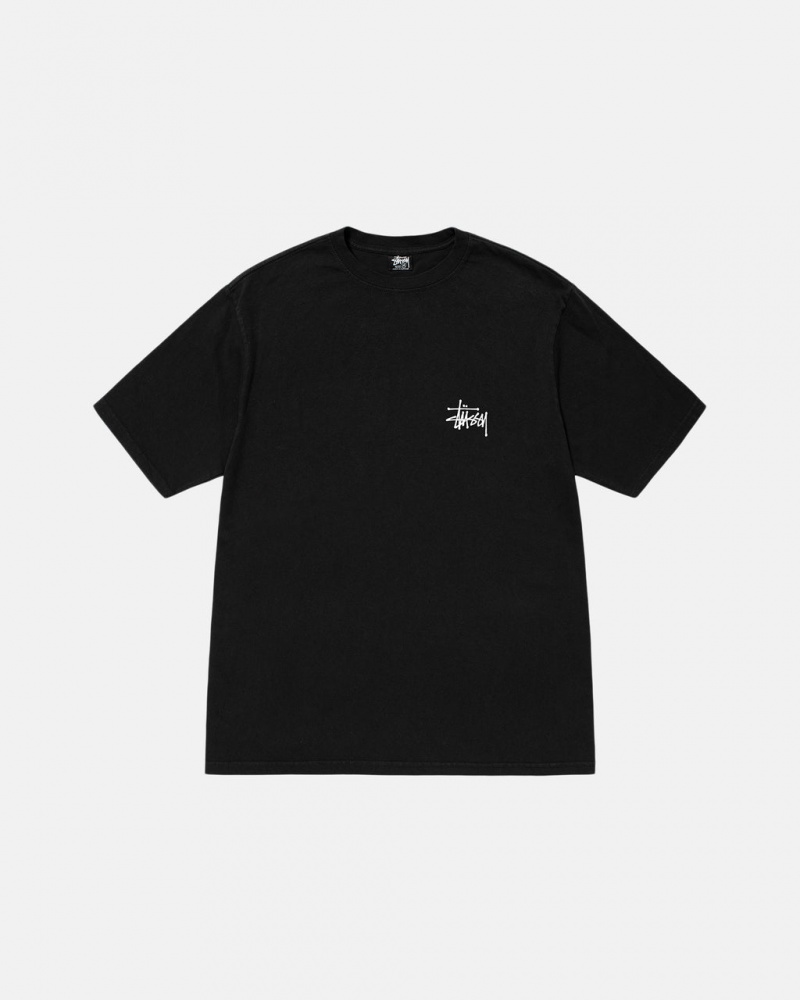 Stussy Basic Stussy Tee Pigment Dyed - Unisex Shortsleeve Sort | ZDKMJ69311