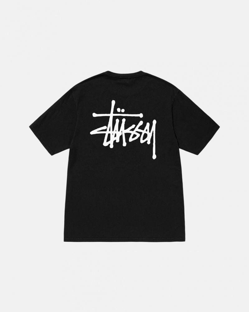 Stussy Basic Stussy Tee Pigment Dyed - Unisex Shortsleeve Sort | ZDKMJ69311