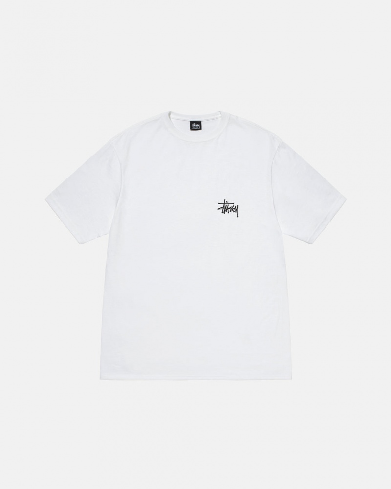 Stussy Basic Stussy Tee - Unisex Shortsleeve Hvide | LDKSX74604