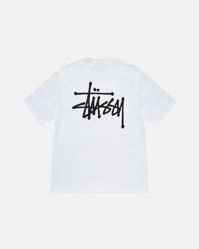 Stussy Basic Stussy Tee - Unisex Shortsleeve Hvide | LDKSX74604