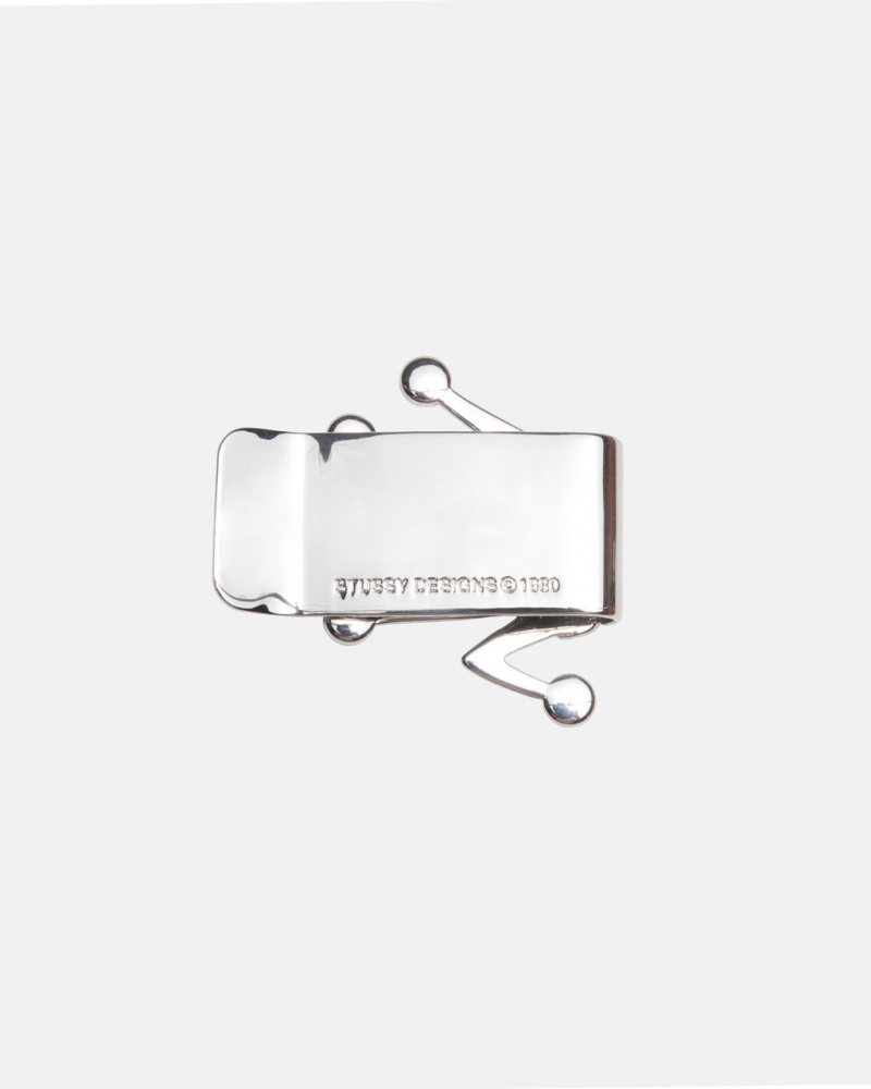 Stussy Bent Crown Money Clip - Novelty Home Sølv | DKJZR47118