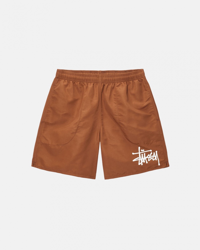 Stussy Big Basic Strand Kort - Men&s Shorts Trunks Kaffe | DKCIF86183