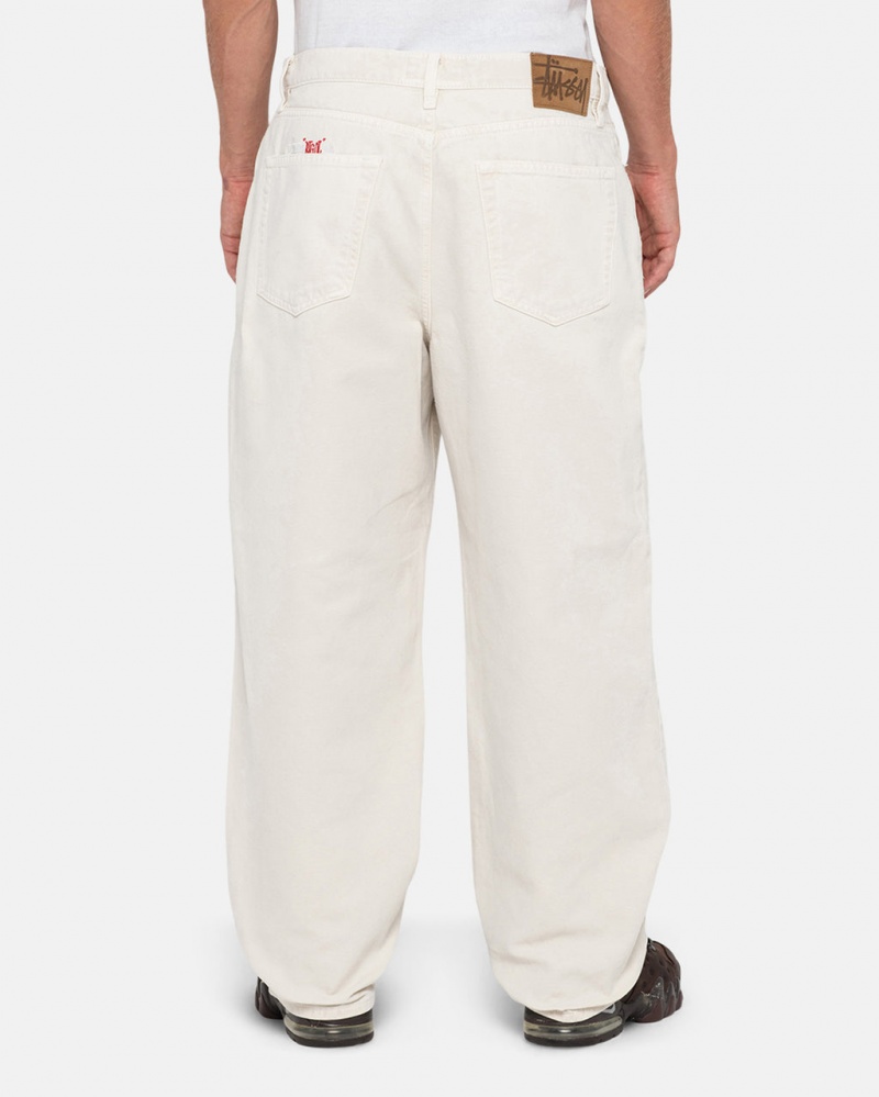 Stussy Big Ol& Jean Washed Canvas - Unisex Pants Beige | DKQAV66076