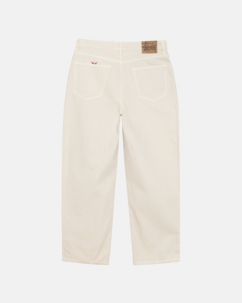 Stussy Big Ol& Jean Washed Canvas - Unisex Pants Beige | DKQAV66076