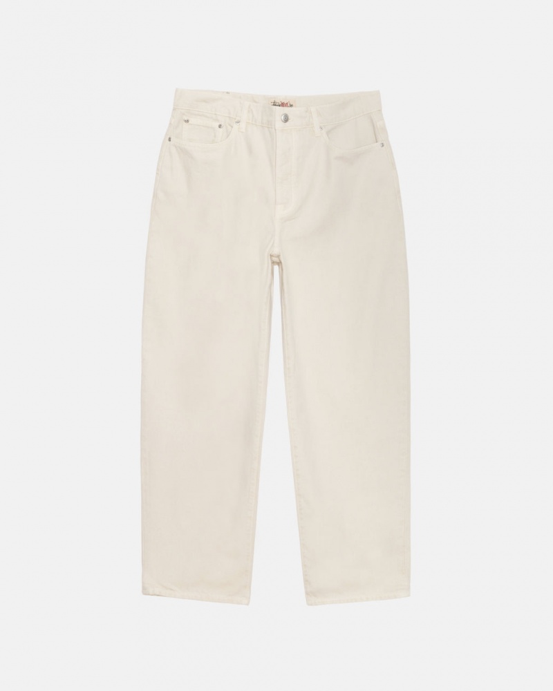 Stussy Big Ol& Jean Washed Canvas - Unisex Pants Beige | DKQAV66076