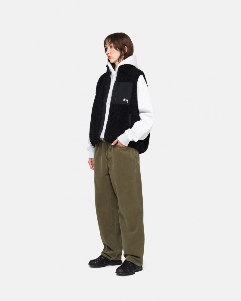 Stussy Big Ol& Jean Washed Canvas - Unisex Pants Olivengrøn | BDKSO30093