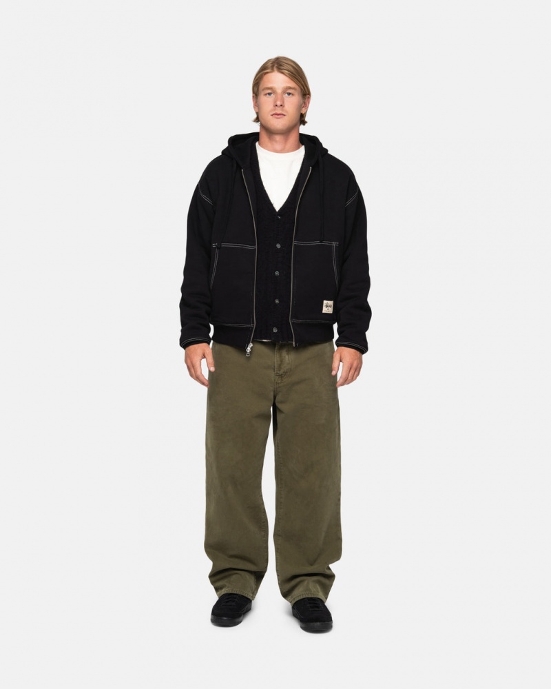 Stussy Big Ol& Jean Washed Canvas - Unisex Pants Olivengrøn | BDKSO30093