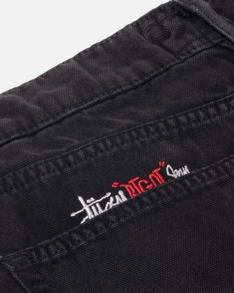 Stussy Big Ol& Jean Washed Canvas - Unisex Pants Sort | PDKER89899