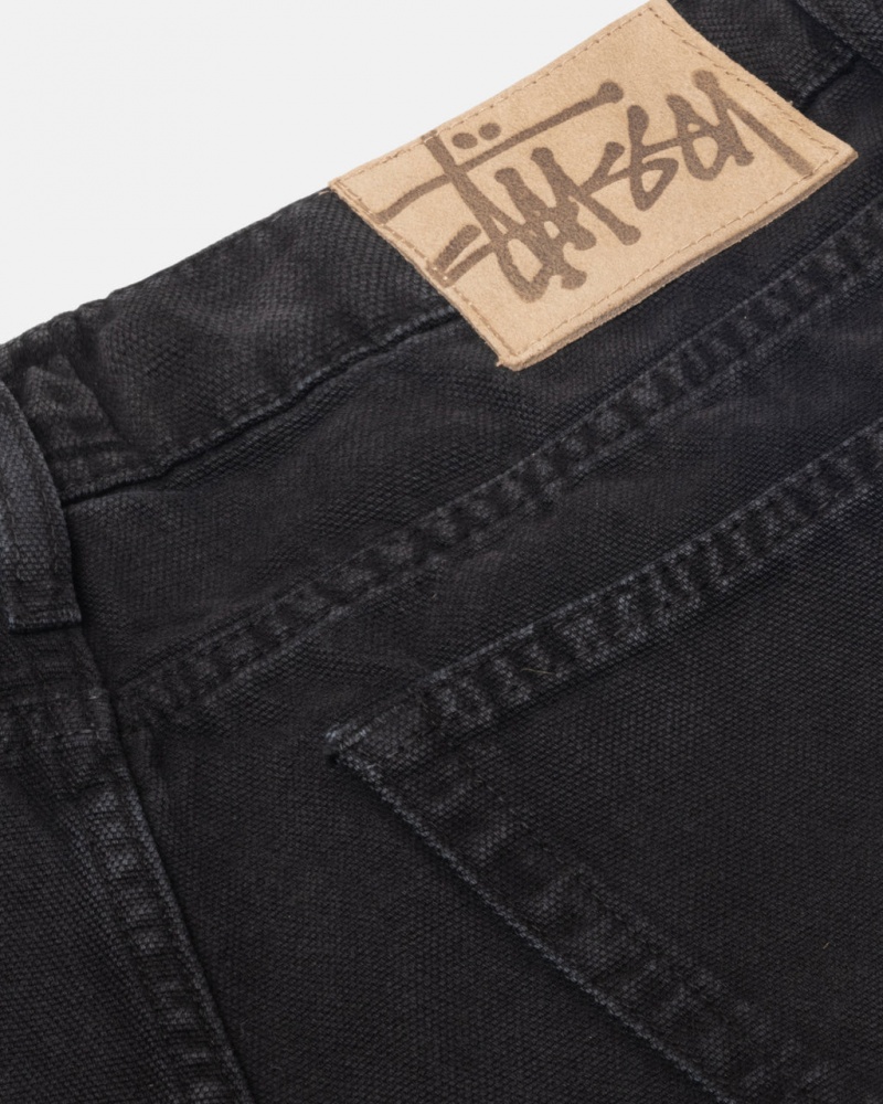 Stussy Big Ol& Jean Washed Canvas - Unisex Pants Sort | PDKER89899