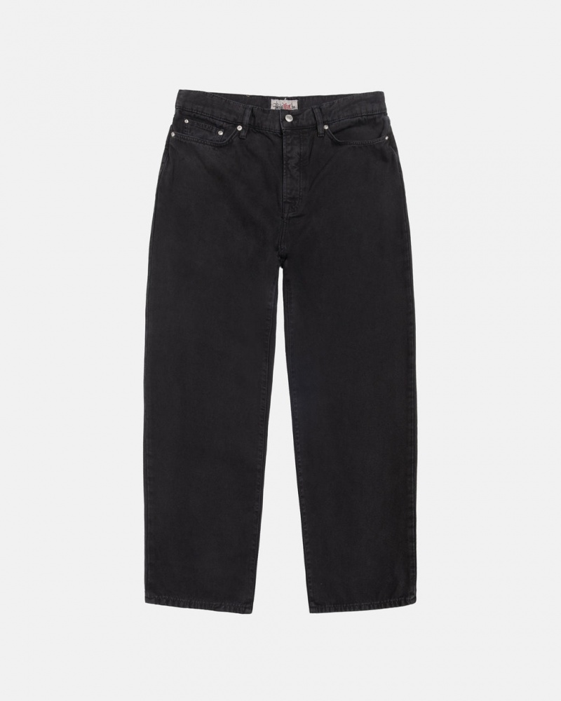 Stussy Big Ol& Jean Washed Canvas - Unisex Pants Sort | PDKER89899