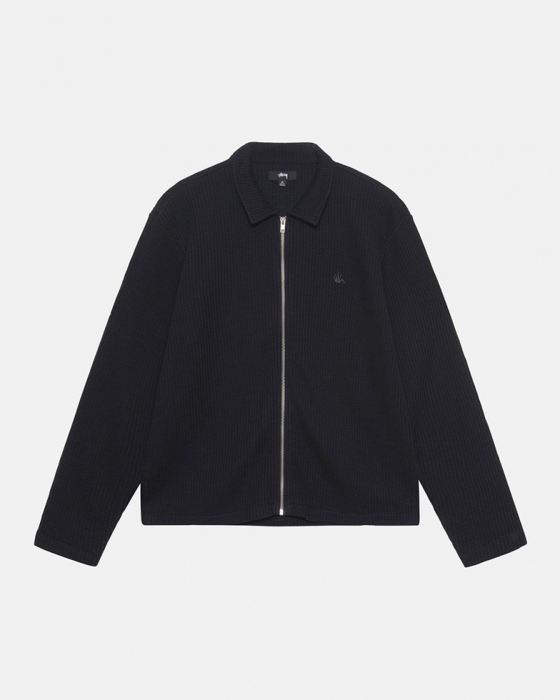 Stussy Big Thermal Zip Shirt - Unisex Tops Sort | LDKSX16621