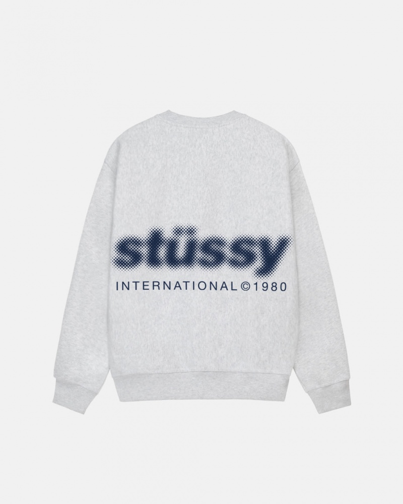 Stussy Blur Crew - Unisex Hoodies Grå | PDKQX26312