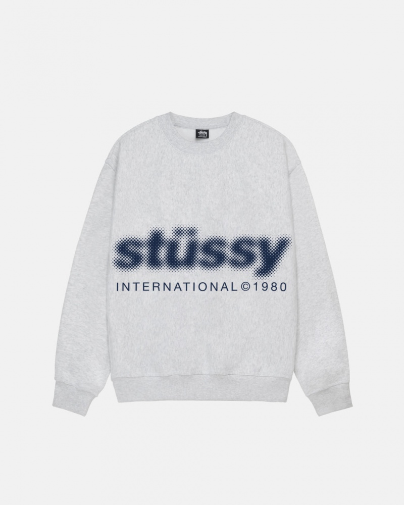 Stussy Blur Crew - Unisex Hoodies Grå | PDKQX26312