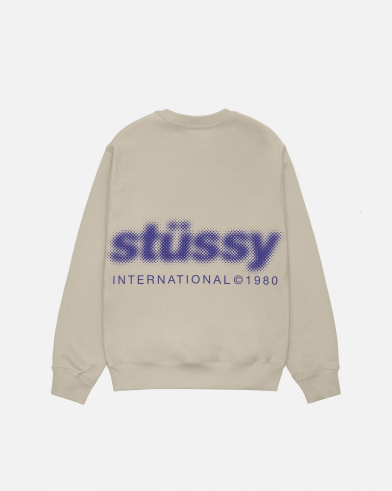 Stussy Blur Crew - Unisex Hoodies Khaki | TDKPQ99921