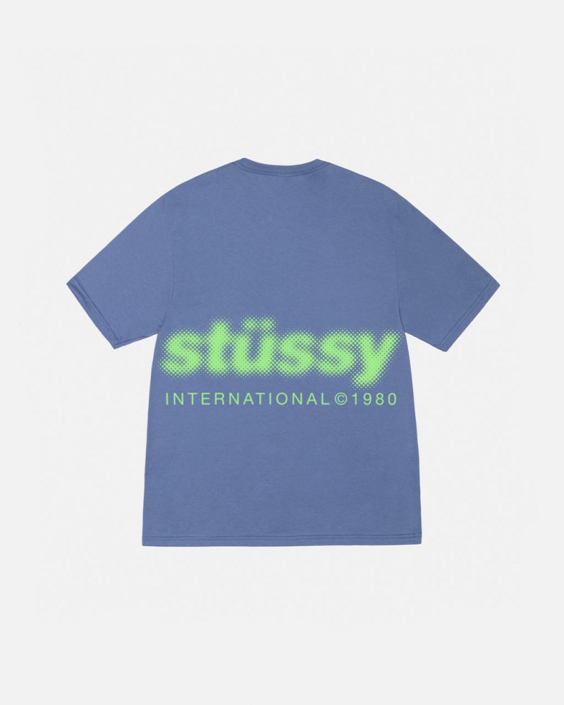 Stussy Blur Tee - Unisex Shortsleeve Blå | DKQAV29005