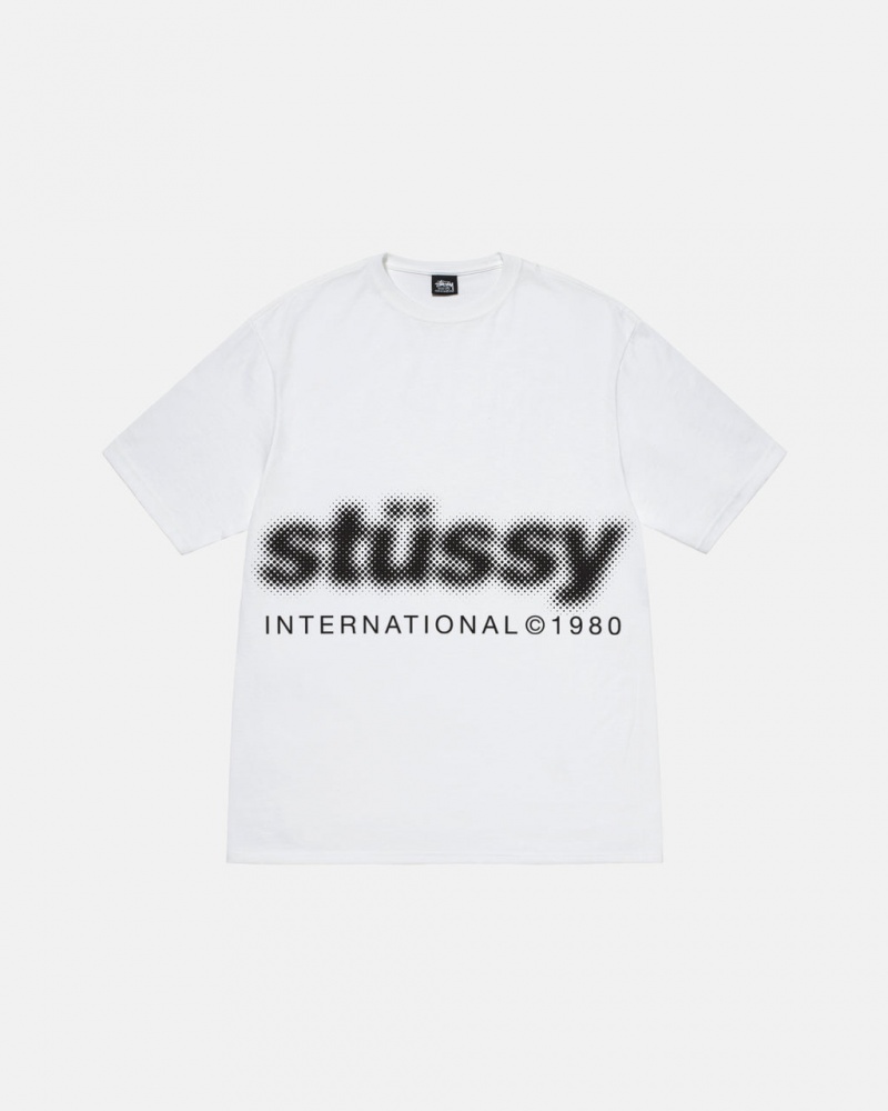 Stussy Blur Tee - Unisex Shortsleeve Hvide | DKEAH19528