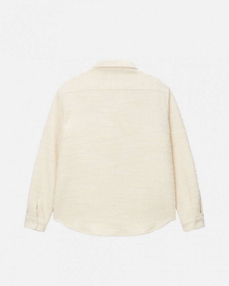 Stussy Boucle Uld Cpo Shirt - Unisex Tops Shirts Beige | DKQCS14473