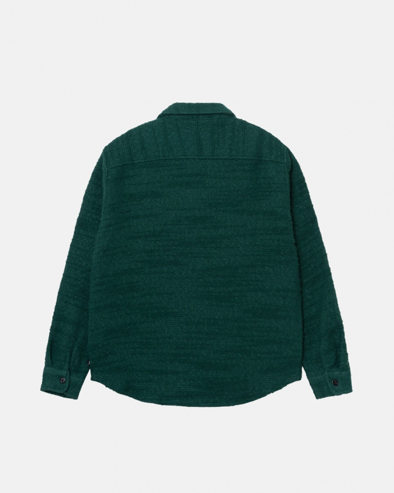 Stussy Boucle Uld Cpo Shirt - Unisex Tops Grøn | SDKVO66317