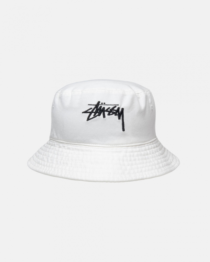 Stussy Bucket Hat Big Stock - Unisex Beige | DKCVG68088