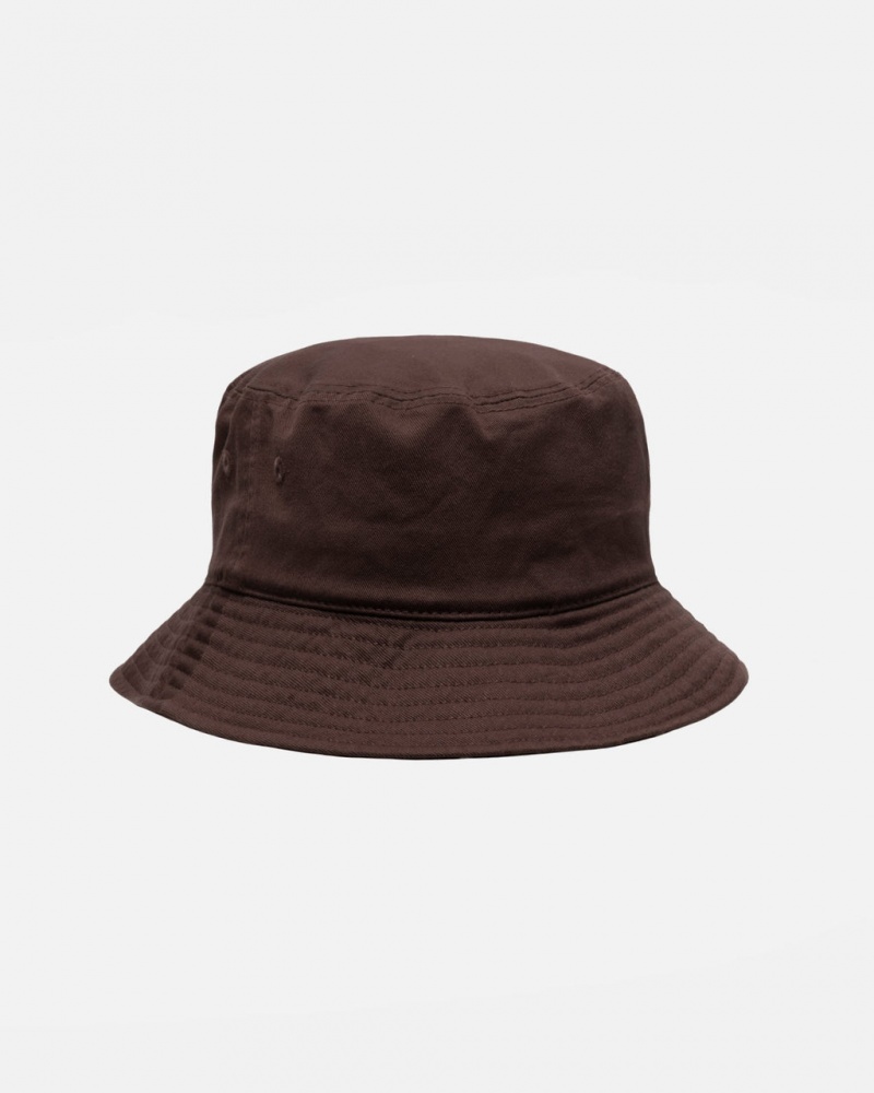 Stussy Bucket Hat Big Stock - Unisex Chokolade | QDKWA97065