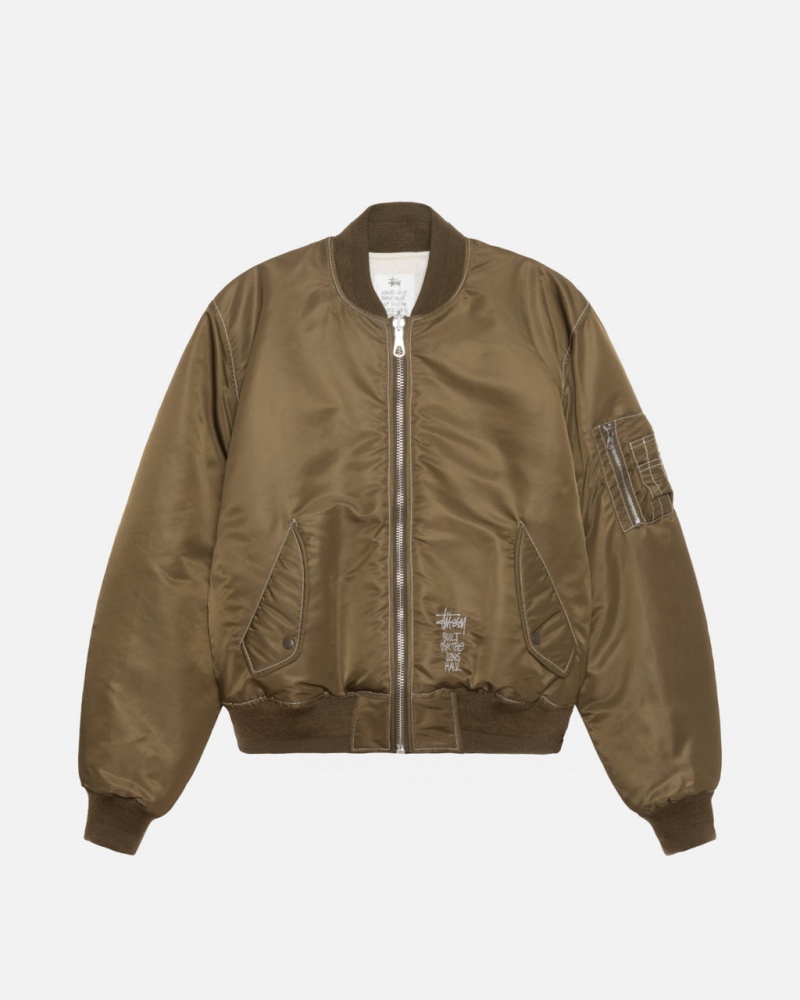 Stussy Built Reversible Bomber Jacket - Unisex Jackets Brune | DKXBR25958