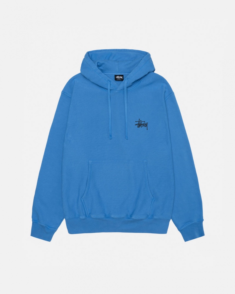 Stussy Built Tough Hoodie Pigment Dyed - Unisex Hoodies Blå | XDKGW51368