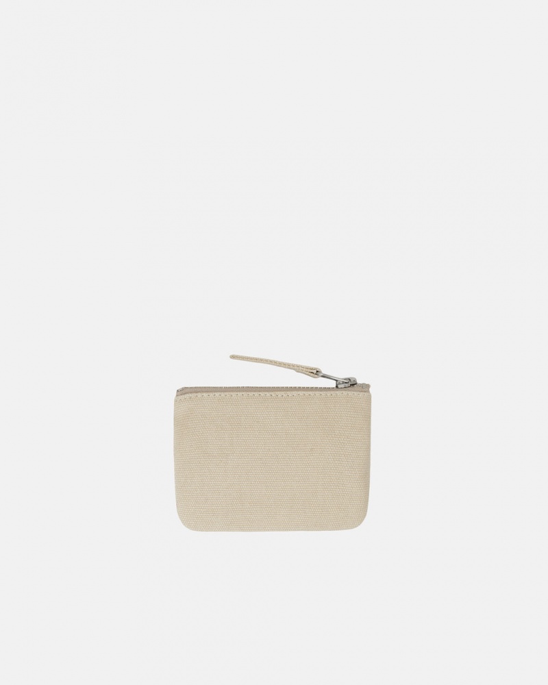 Stussy Canvas Coin Pouch - Unisex Bags Beige | DKDFL75441