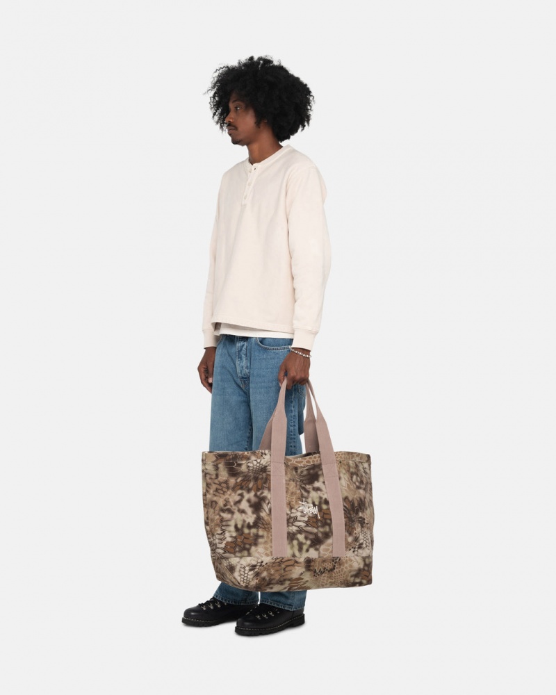 Stussy Canvas Extra Large Tote Bag - Unisex Bags Brune | DKXBR58218