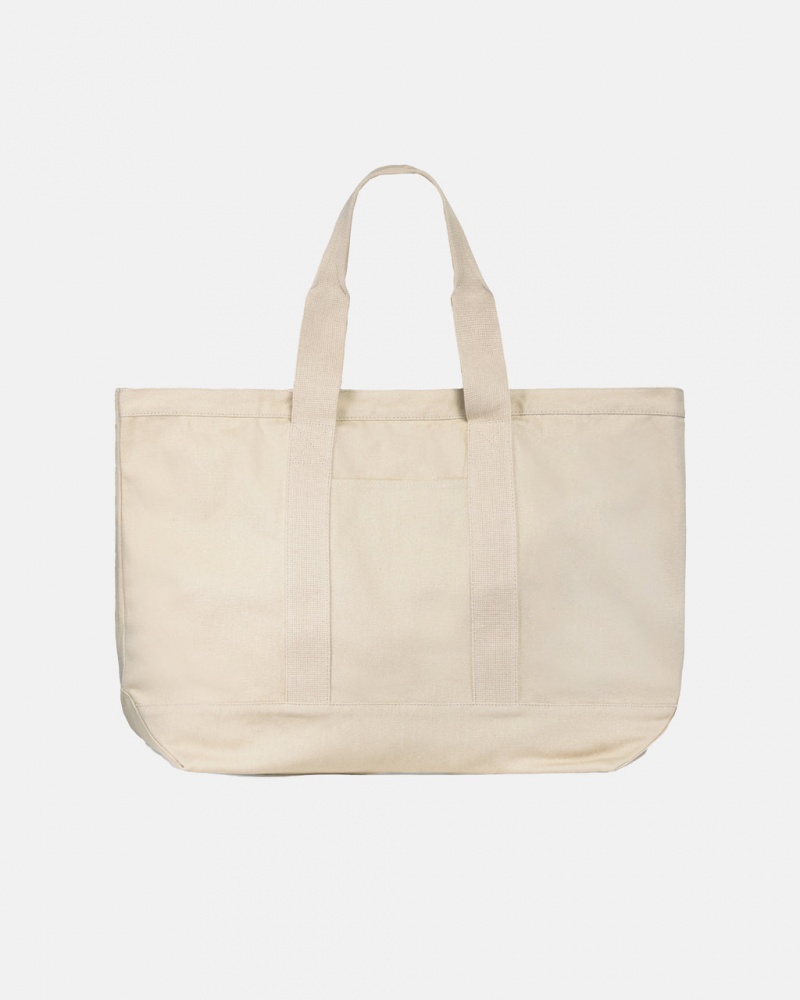 Stussy Canvas Extra Large Tote Bag - Unisex Bags Beige | QDKUV31056