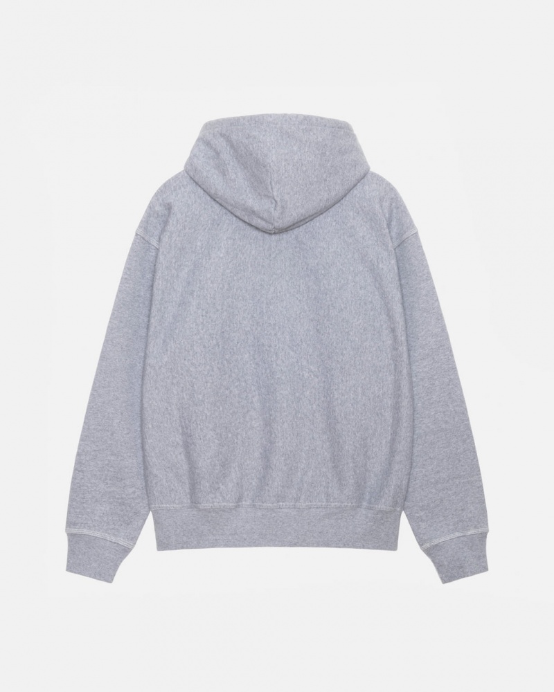 Stussy Contrast Stitch Label Hoodie - Unisex Hoodies Grå | YDKGT51187