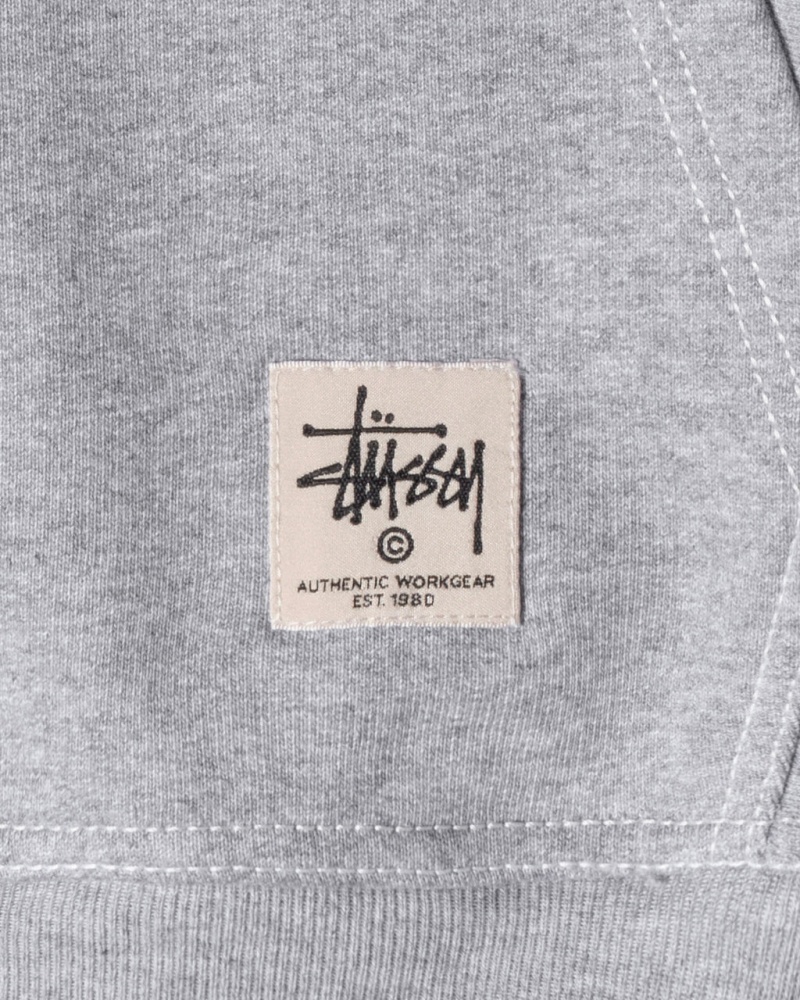 Stussy Contrast Stitch Label Hoodie - Unisex Hoodies Grå | YDKGT51187