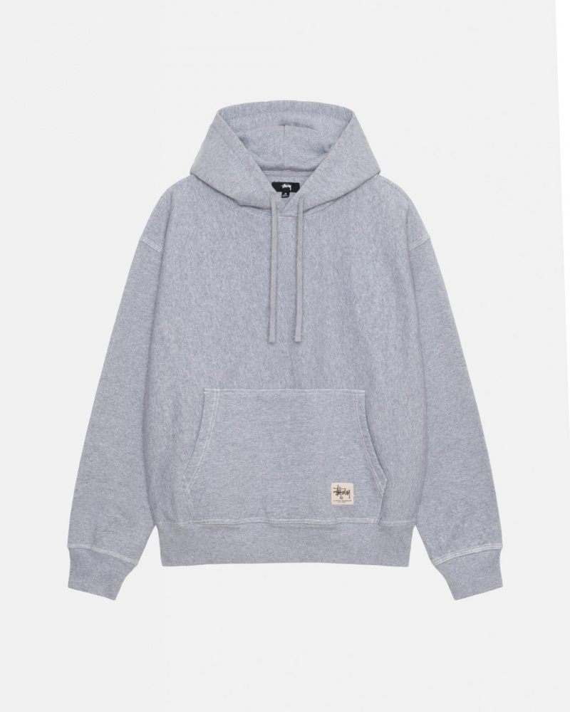 Stussy Contrast Stitch Label Hoodie - Unisex Hoodies Grå | YDKGT51187