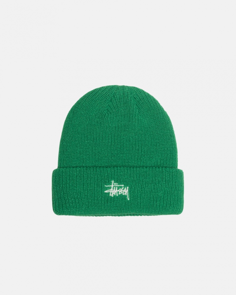 Stussy Cuff Beanie Basic - Unisex Grøn | LDKTR30146