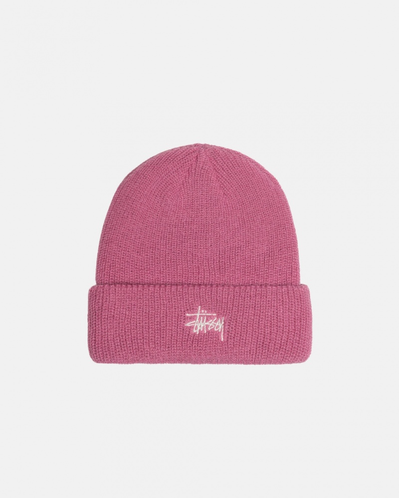 Stussy Cuff Beanie Basic - Unisex Lyserød | MDKHR80696