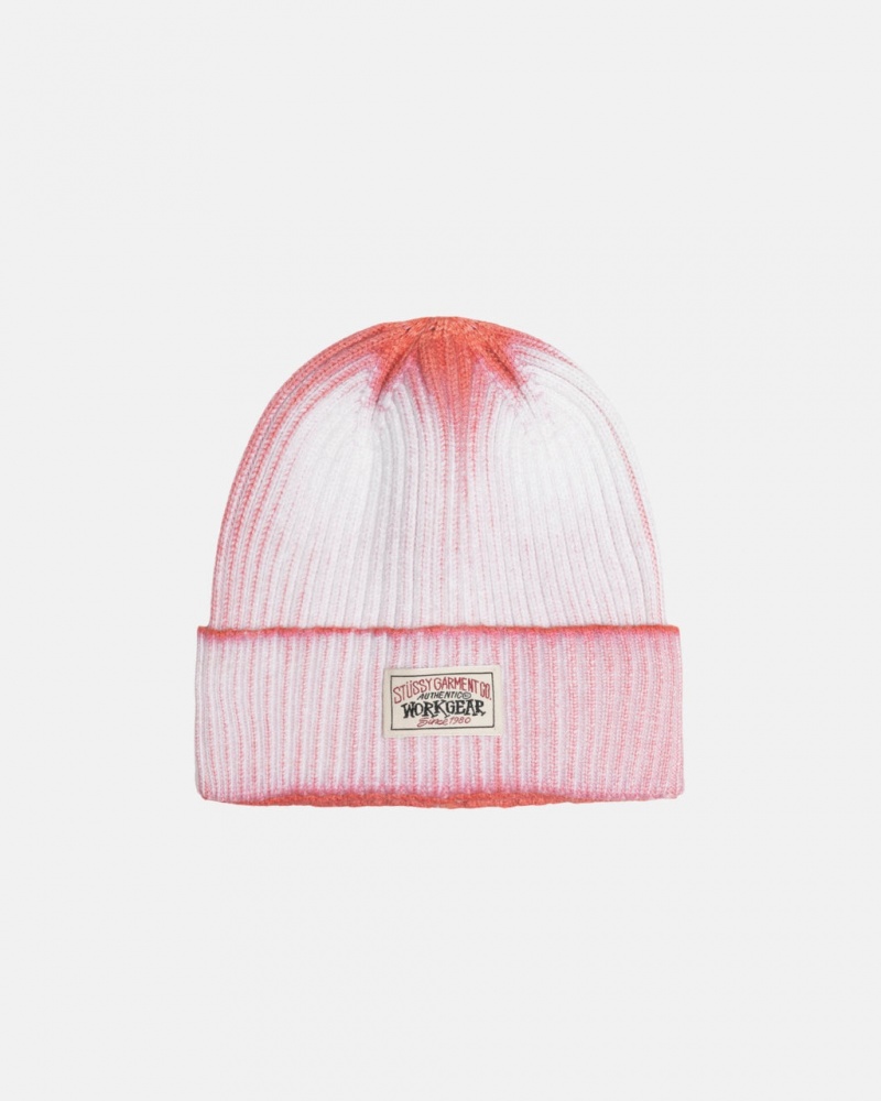 Stussy Cuff Beanie Workgear Spray - Unisex Orange | YDKVQ81891